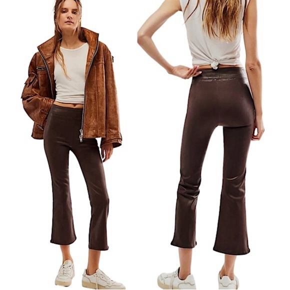 Frame Pants - NWT Frame Jet Set Mini Boot Chocolate Cropped Pants Size 0
